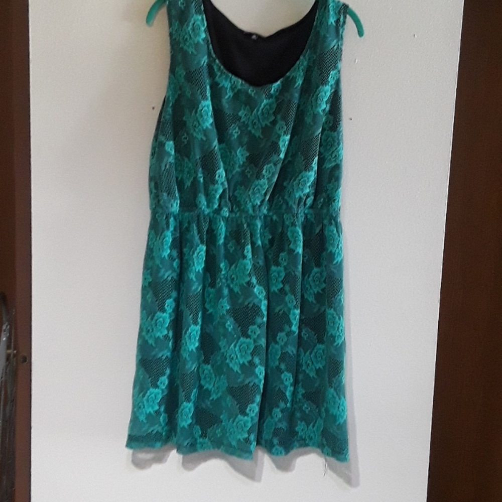 Turquoise and Black Dress